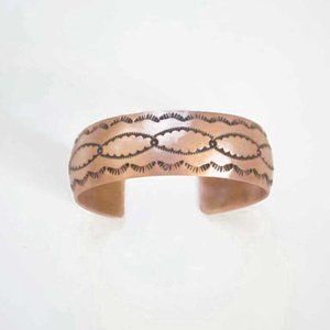 Authentic Native American Copper - Handmade Bangle Bracelet Cuff